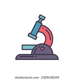 Icono de línea vectorial relacionado con el microscopio. Aislado sobre fondo blanco. Ilustración vectorial. Trazo editable