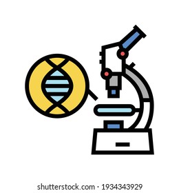 microscope for research genetic molecule color icon vector. microscope for research genetic molecule sign. isolated symbol illustration