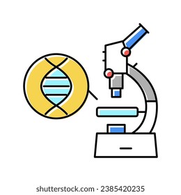 microscope for research genetic molecule color icon vector. microscope for research genetic molecule sign. isolated symbol illustration