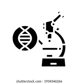 microscope for research genetic molecule glyph icon vector. microscope for research genetic molecule sign. isolated contour symbol black illustration