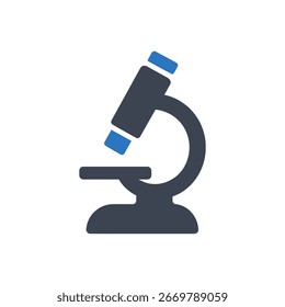 Ícone De Pesquisa Do Microscópio Isolado No Plano De Fundo Branco 
