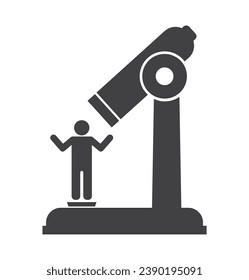 microscope research people icon isolated on white background