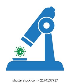 microscope researching virus covid-19 icon