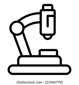 Microscope safety icon outline vector. Product quality. Control eletronic