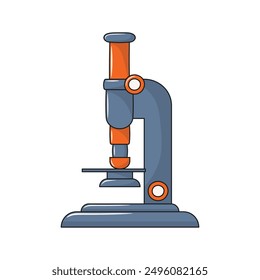 Microscopio. Suministro escolar para biología en estilo plano simple. Ilustración vectorial aislada sobre fondo blanco. Trazo editable.