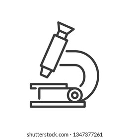 Microscope for science and education line icon