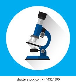 Microscope Science Equipment Technology Icon Flat Vector Illustration
