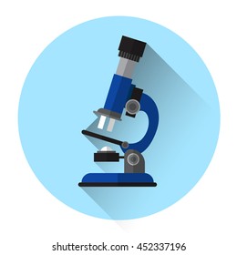 Microscope Science Equipment Technology Icon Flat Vector Illustration