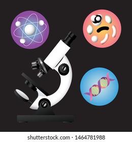 Microscope. Science and technology design, vintage, clip art, illustrations vectors, typography t-shirt design, full editable psd