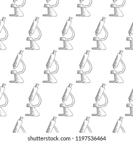 microscope seamless pattern isolated on white background