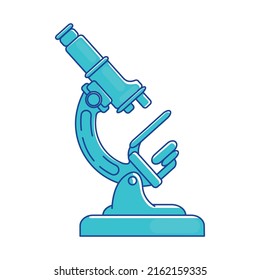Microscope semi flat color vector element. Full sized object on white. Laboratory instrument. Magnification and observation simple cartoon style illustration for web graphic design and animation