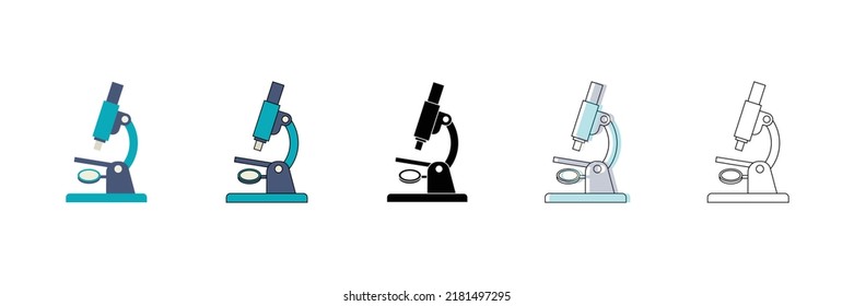 microscope set vector type icon
