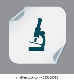 microscope sign. symbol icon studying biology or medicine . enlarged image