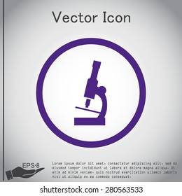 microscope sign. symbol icon studying biology or medicine . enlarged image