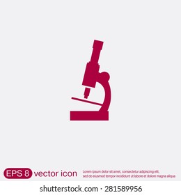 microscope sign. symbol icon studying biology or medicine . enlarged image