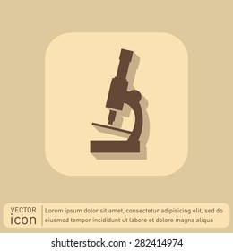 microscope sign. symbol icon studying biology or medicine . enlarged image