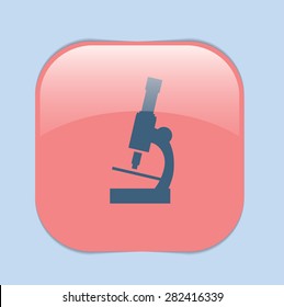 microscope sign. symbol icon studying biology or medicine . enlarged image