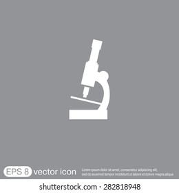 microscope sign. symbol icon studying biology or medicine . enlarged image