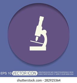 microscope sign. symbol icon studying biology or medicine . enlarged image
