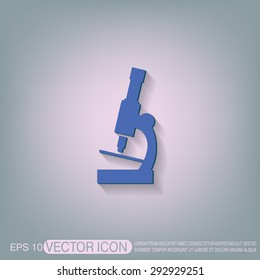 microscope sign. symbol icon studying biology or medicine . enlarged image