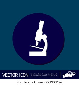 microscope sign. symbol icon studying biology or medicine . enlarged image