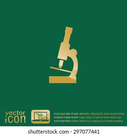 microscope sign. symbol icon studying biology or medicine . enlarged image