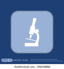 microscope sign. symbol icon studying biology or medicine . enlarged image