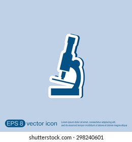 microscope sign. symbol icon studying biology or medicine . enlarged image