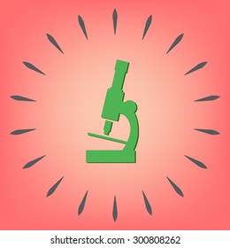 microscope sign. symbol icon studying biology or medicine . enlarged image