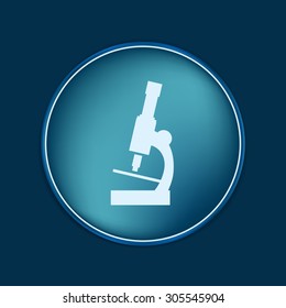 microscope sign. symbol icon studying biology or medicine . enlarged image