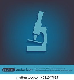 microscope sign. symbol icon studying biology or medicine . enlarged image