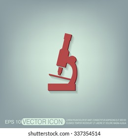 microscope sign. symbol icon studying biology or medicine . enlarged image