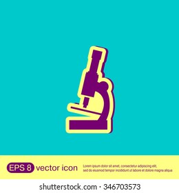 microscope sign. symbol icon studying biology or medicine . enlarged image