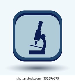 microscope sign. symbol icon studying biology or medicine . enlarged image