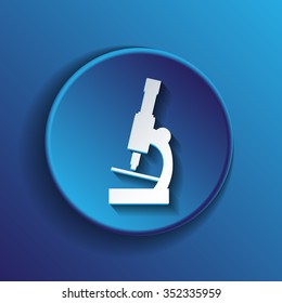 microscope sign. symbol icon studying biology or medicine . enlarged image