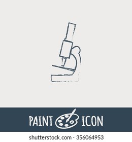 microscope sign. symbol icon studying biology or medicine . enlarged image