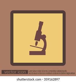 microscope sign. symbol icon studying biology or medicine . enlarged image