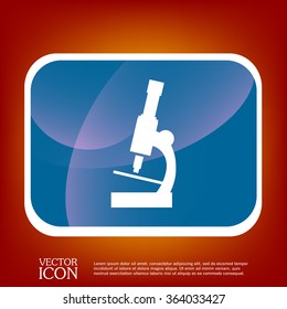 microscope sign. symbol icon studying biology or medicine . enlarged image