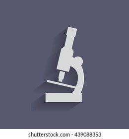 microscope sign. symbol icon studying biology or medicine . enlarged image