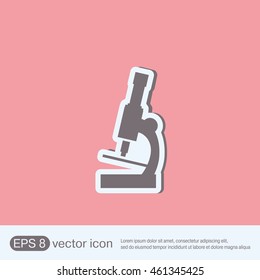 microscope sign. symbol icon studying biology or medicine . enlarged image