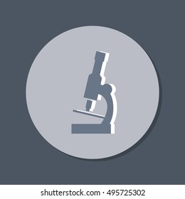 microscope sign. symbol icon studying biology or medicine . enlarged image