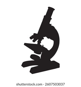 microscope silhouette isolated on white background. Microscope icon vector illustration