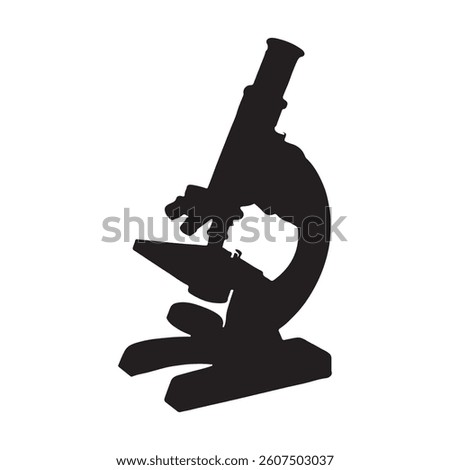 microscope silhouette isolated on white background. Microscope icon vector illustration