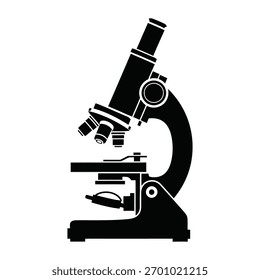 Microscópio silhueta vetor ícone ferramenta científica Vetor, ilustração