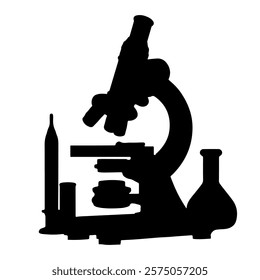 Microscope silhouette vector icon sign symbol illustration design.
