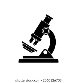 "Microscope Silhouette Vector Illustration on White Background"

