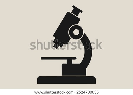 Microscope silhouette vector illustration on white background 