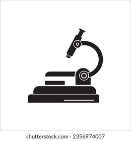 MICROSCOPE SILLUETTE ICON VECTOR ILLUSTRATION SYMBOL DESIGN