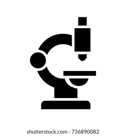 microscope simple icon, vector illustration, black sign on isolated background