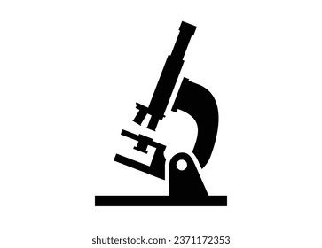 Microscope. Simple illustration in black and white.